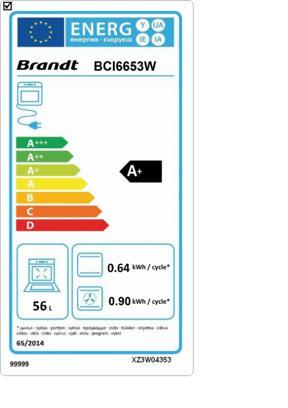 Cuisinière induction BRANDT - BCI6653W - Pyrolyse- blanc